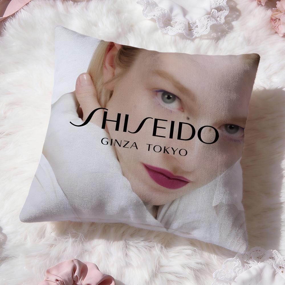 brand logo s-Shiseido Cushion Cover Premium Comfort Reversible Pillow Cove -Two in One Design for Any Room & Car Interior