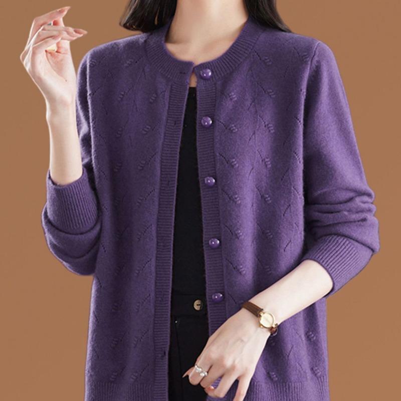 Women S Loose Knit Cardigan Round Neck Spring Autumn Top