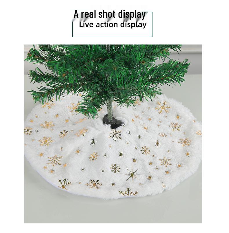 Port of Love Snowflake Mini Christmas Tree Skirt: Cute Star Ornament for Tabletop Tree Base Decoration