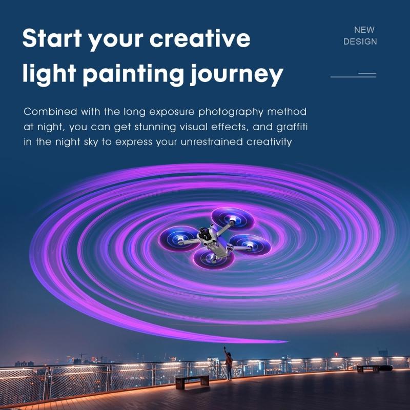 LED Flash Light Propellers for Mini 3 PRO Blades Props Cool Glowing Ring Paddle Blade Rechargeable Night Flying
