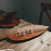 1 buc Tavă din lemn pentru servirea alimentelor Nuc din lemn masiv Tavă retro pentru alimente Pâine Sushi Farfurie gustare Tavă cu ceai din frunze Farfurie din lemn multifuncțională creativă pentru r