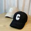 Lamb Wool Baseball Cap Women's Autumn and Winter Embroidered C Letter Cap Casual Warm Hat