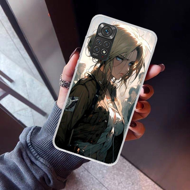A-Attack On T-Titan Annie Mikasa Phone Case For Xiaomi Redmi Note 10 11 12 13 14 15 Pro Plus 11S 12S 14S 11T 11E 10S Soft TPU Ba