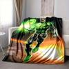 1pc Green Lantern Blanket Lightweight Flannel Throw For Sofa, Bed, Travel, Livingroom, Office, Couch, Chair, And Bed