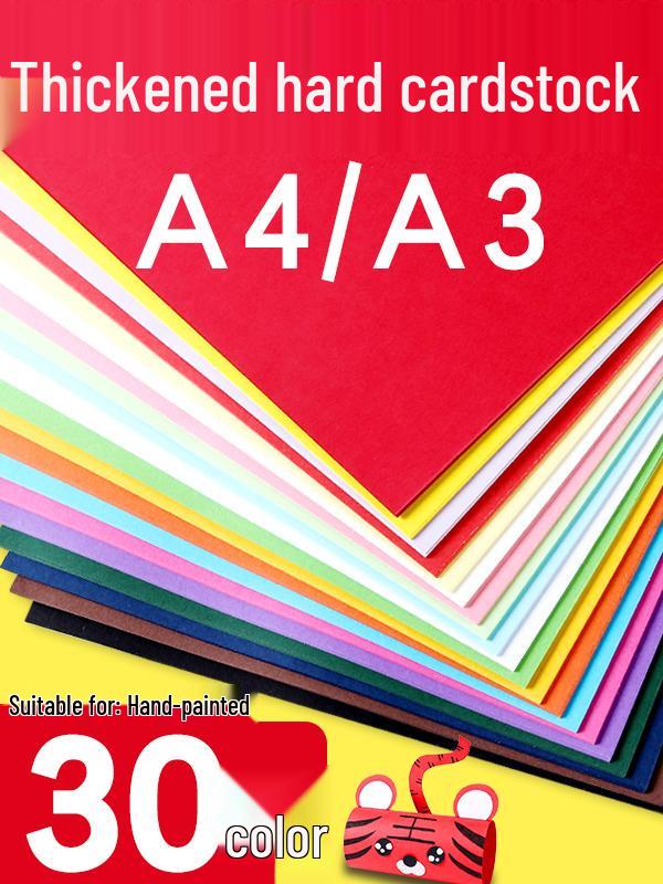 A4 Black & White Thickened Cardstock for Student & Kinder Crafts, 8K/4K/A3 Drawing Paper