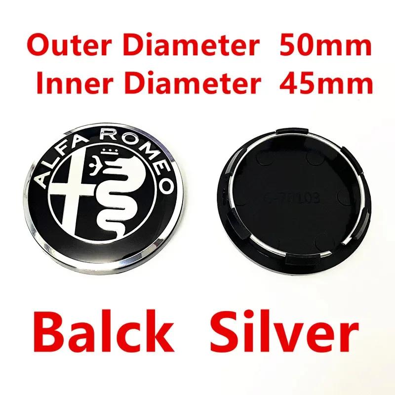 For Alfa Romeo 2026 Hot Sticker 4 Pcs 50mm 56mm 60mm Alfa Romeo Car Rim Hubcap Cover Wheel Center Hub Caps Logo Badge Emblem Acc