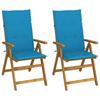 VidaXL Set of 2 Reclining Garden Chairs with Cushions, Patio Seats, Dining Chairs, Patio Furniture 3064063