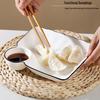 Compartmented Ceramic Dumpling Plate with Vinegar Dipping Dish