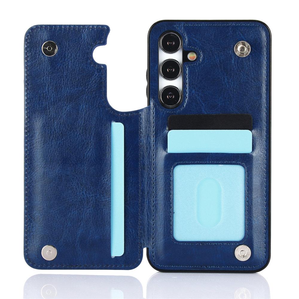 Portfel z podwójnym guzikiem, slotem na karty, podstawką, klapką, skórzane etui do Samsung Galaxy A16 A35 A55 A15 A54 A14 A13 A73 A53 A33 A32 A12 A52