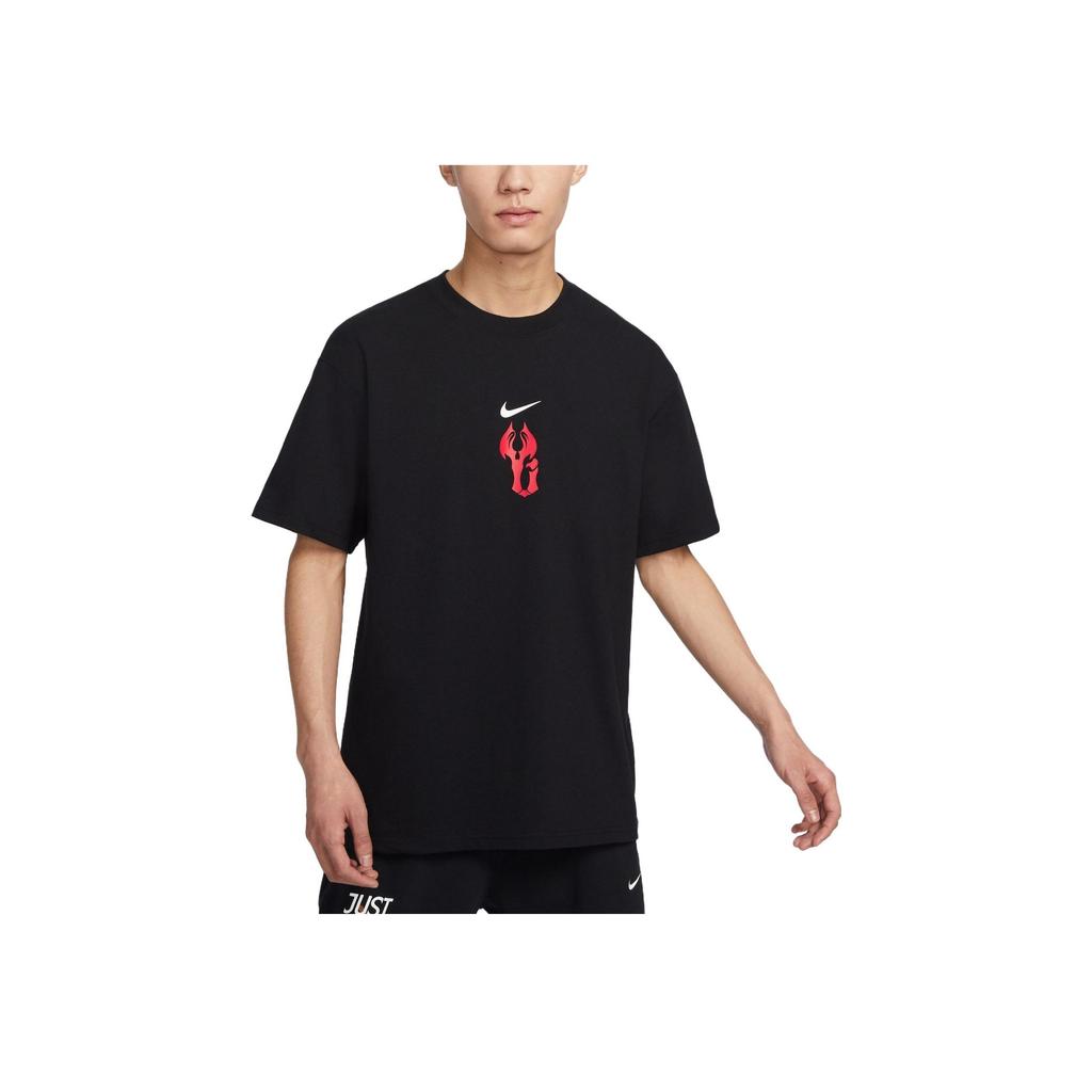 Nike X Yi Jianlian Basketball Loose-Fit Pure Cotton Sports Short-Sleeve T-Shirt Unisex Tops Black FN7272-010