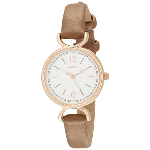 

Fieldwork Analog Ist Watch, Pink Gold with Leather Strap, Brown, Women s, ASS161-4