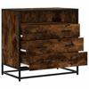 Smoke Oak Drawer Cabinet 70 X 41 X 70 Cm Engineered Wood