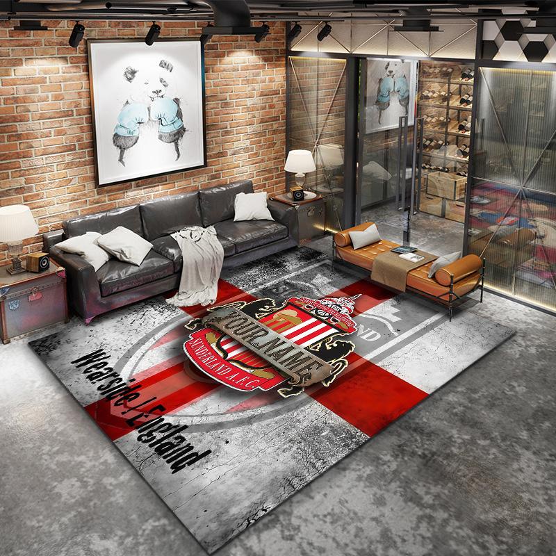 Sunderland Association Football Club Custom Name Carpet Rug For Living Room Bedroom Home Sofa Decoration Kids Play Nonslip Floor Mat