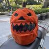 Halloween Pumpkin Motorcycle Helmet Cover High Visibility Dustproof Plush Cartoon Pumpkin Head Motorbike Full Helmet Protector Guard