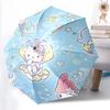 1pc Hello Kitty & Little Twin Stars Automatic Opening/Closing Umbrella - Portable Three-Fold Design with 8-Bone Iron Frame, Outdoor, Perfect Gift for