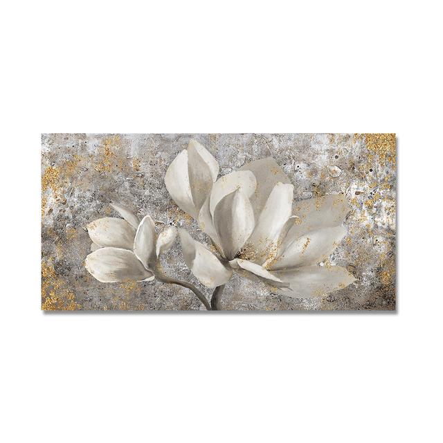 Abstract Gold Flower Oil Painting On Canvas Still Life Poster Wall Art Prints Pictures Home Decoration For Living Room Artworks