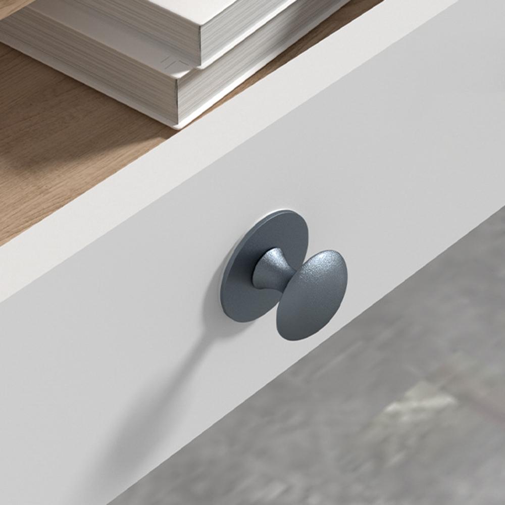 Stainless Steel No-Drill Furniture Cabinet Door Handle Adhesive Round Drawer Pull Knob