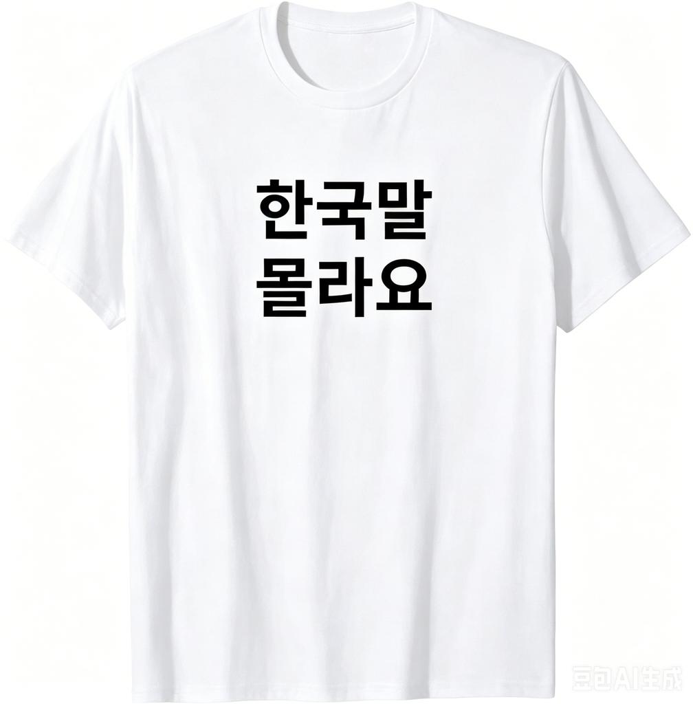 Funny Korean Hangul Words “I Don’t Know Korean” T-Shirt Unisex Woman Streetwear Tops S Novelty