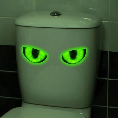 Kreatív sötétben világító kék és zöld szem matricák fürdőszobai WC-khez és otthoni falakhoz, fali matricák.