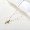 Zircon Cross Pendant Necklace Light Luxury Fashion Jewelry Gift for Women Delicate Collarbone Chain