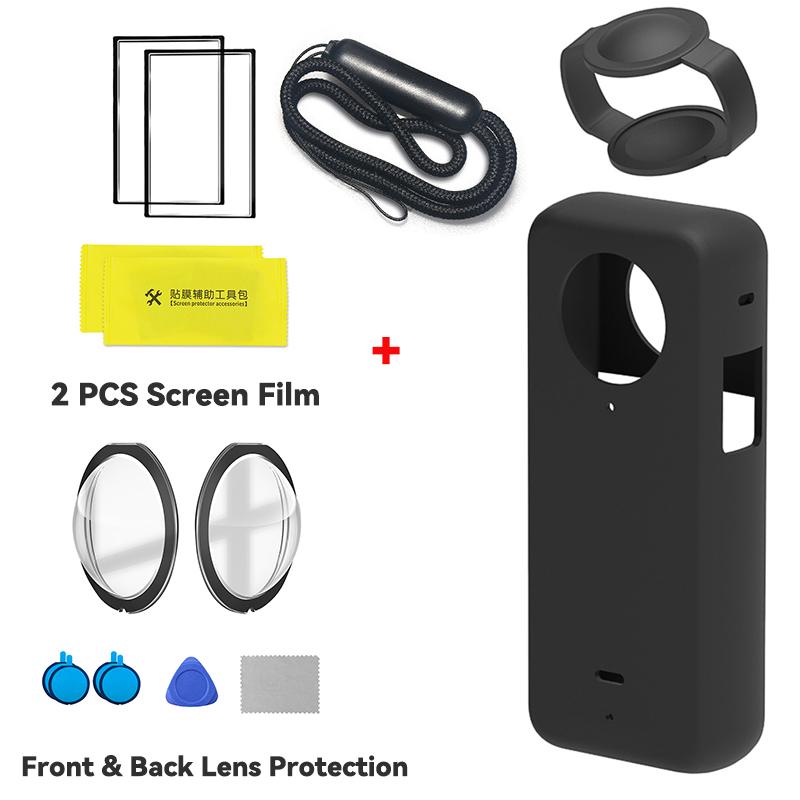 Frame Cage for Insta360 X3 Panoramic Action Camera Dustproof Silicone Protective Case Lens Protector for Insta360 X3 Accessories