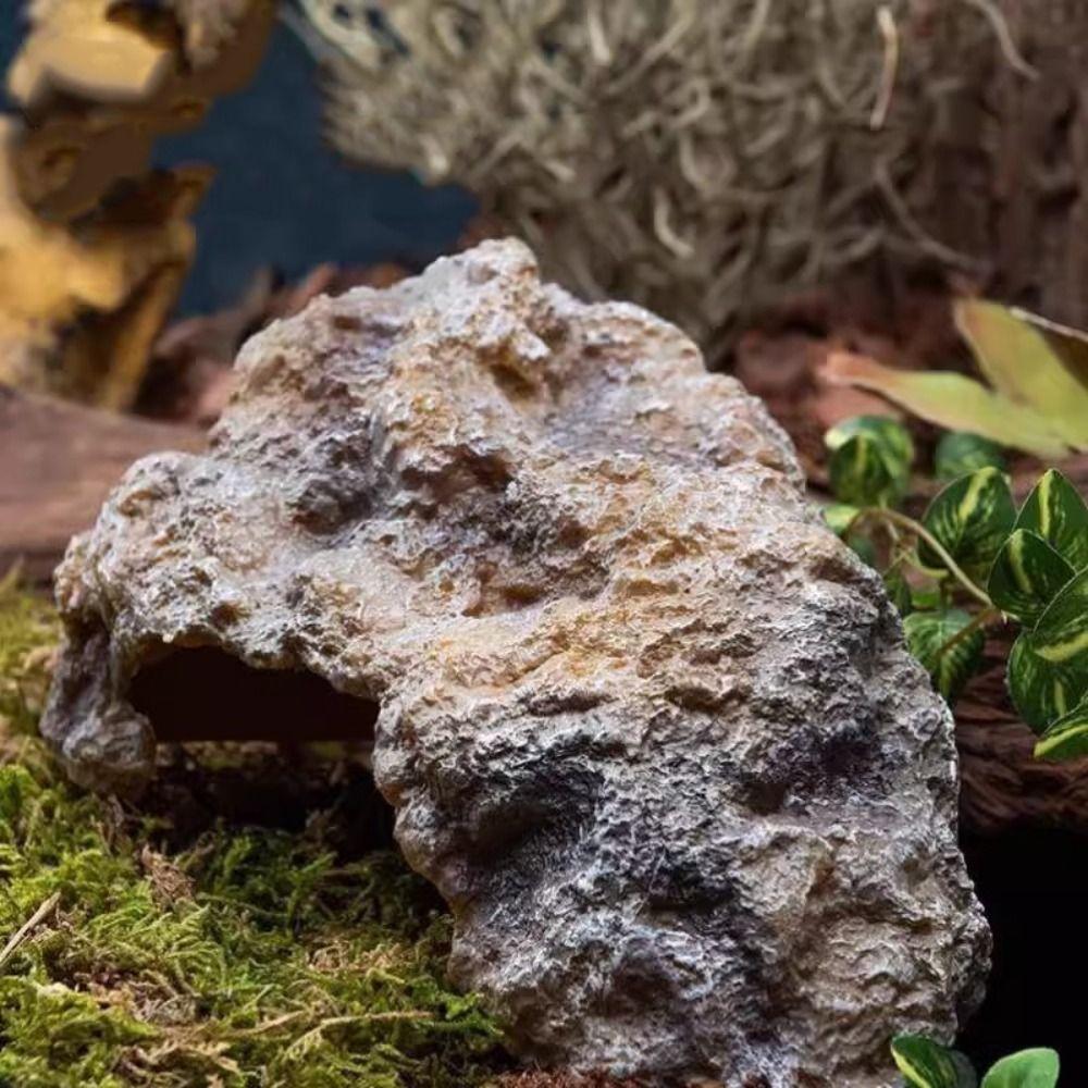 

Искусственная шкура рептилии пещера смола питомец шкура отдых пещера аквариум украшения укрытие для черепах стол