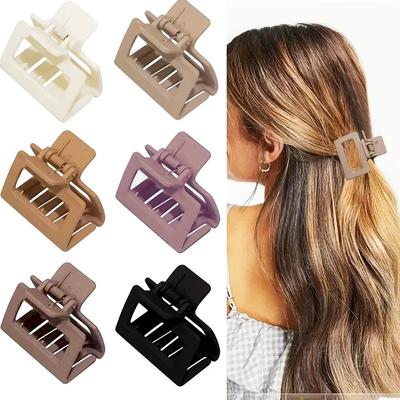 6 Stück rutschfeste, matte, quadratische Haarklammern für dickes Haar – starker Halt für sicheren Haarschmuck
