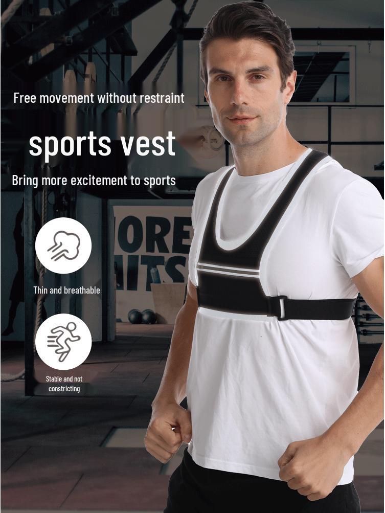 Reflektierende Outdoor-Sportweste mit Handy- und Wasserflaschen-Brusttasche zum Laufen, Radfahren und Bergsteigen