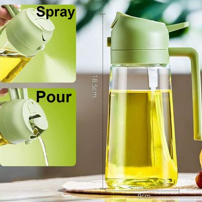 2 In 1 Spray for Olive Oil Spray Sprayer Dispenser Bottle Comfortable Handle Design for Barbecue Air Frying Pan Oven Camping