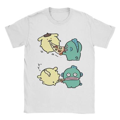 Miniso Hangyodon with Pom Pom Purin Eat Pizza Novelty TShirts Cotton Tee Shirt for Unisex Y2K Funny Short Sleeve Tees