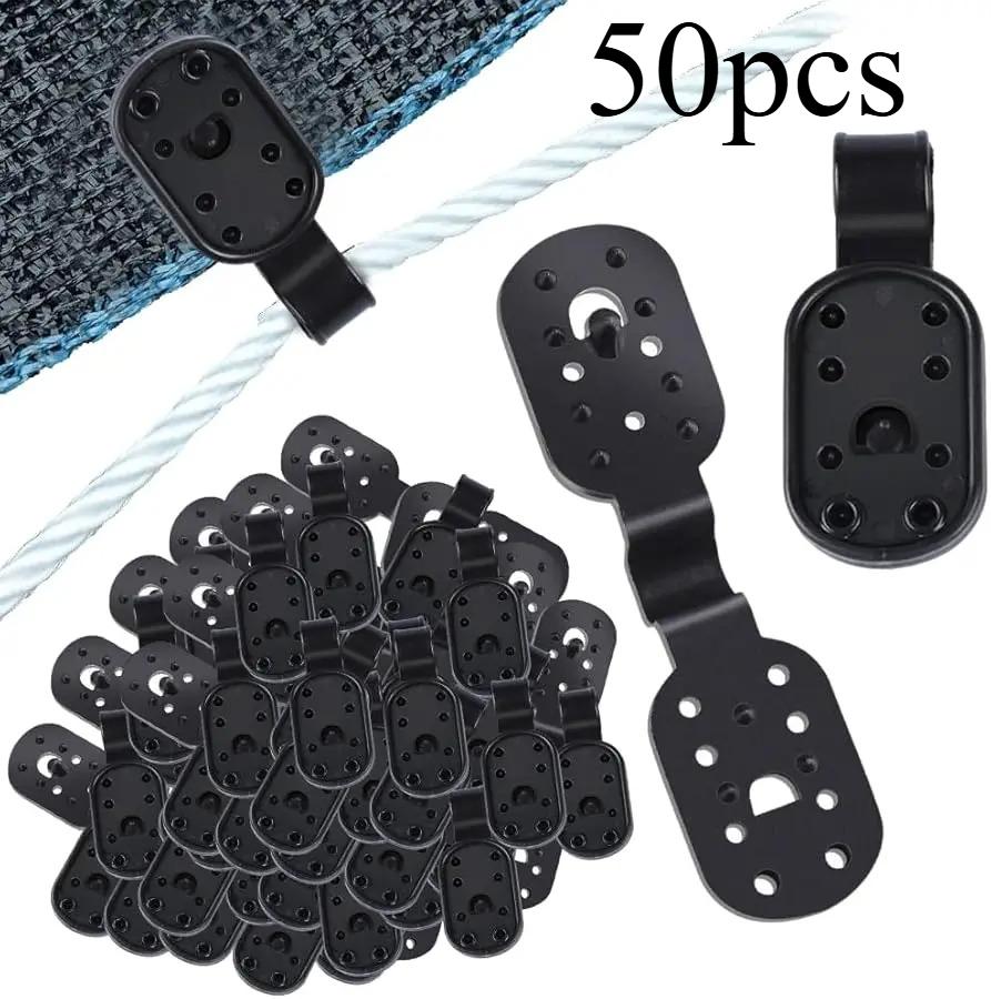 

50/100pcs Awning Plastic Clips Outdoor Sunshade Mesh Buckle Durable Can Withstand Bad Weather Conditions Locking Square Design 10.5x2.5cm