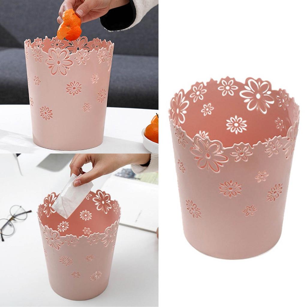 Plastic Waste Paper Bins For  Kitchen Or Bathroom Diameter 19 Cm Trash Can Table