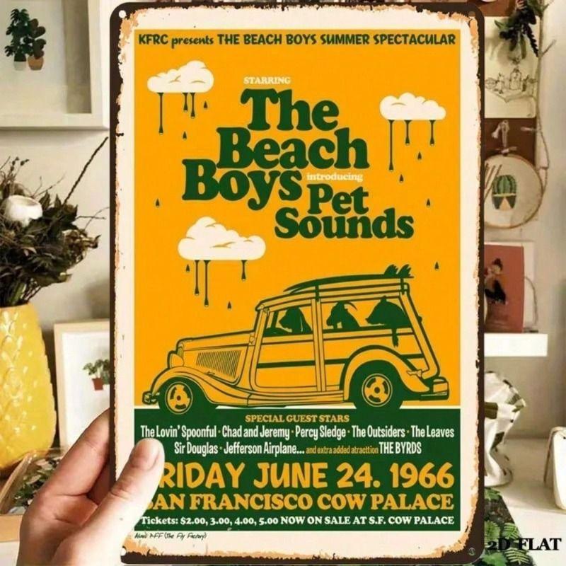 The Beach Boys 1966 Vintage Blechschild Retro Musik Wanddekor Bar Metall Poster