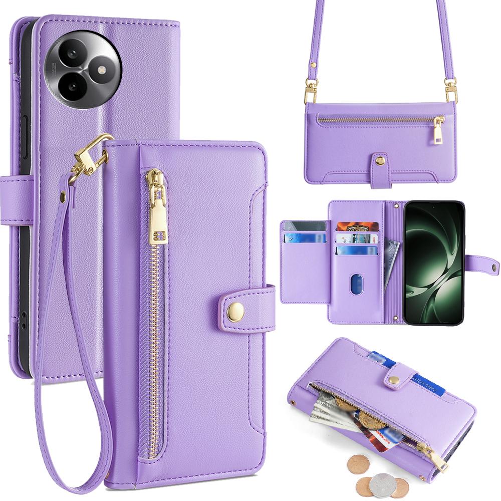 For Xiaomi Redmi K80 Ultra 5G Leather Case Zipper Pocket Wallet Phone Cover with 2 Straps