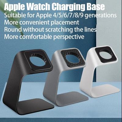 Schreibtischuhr Kabelloses Ladegerät Aluminiumlegierung Ständerbasis für Apple Watch Ladebasis Halterung Rutschfest für iWatch Ladehalter