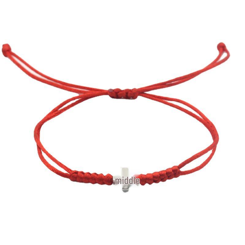 Unisex Handgefertigtes Rotes Seil Kreuz Armband - Europäischer & Amerikanischer Stil