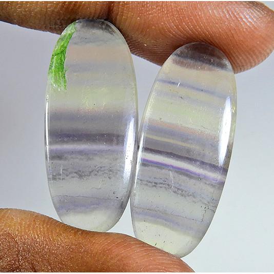 

52Cts. Natural Fluorite Matched Pair Oval Cabochon Loose Gemstone Pair PP-852