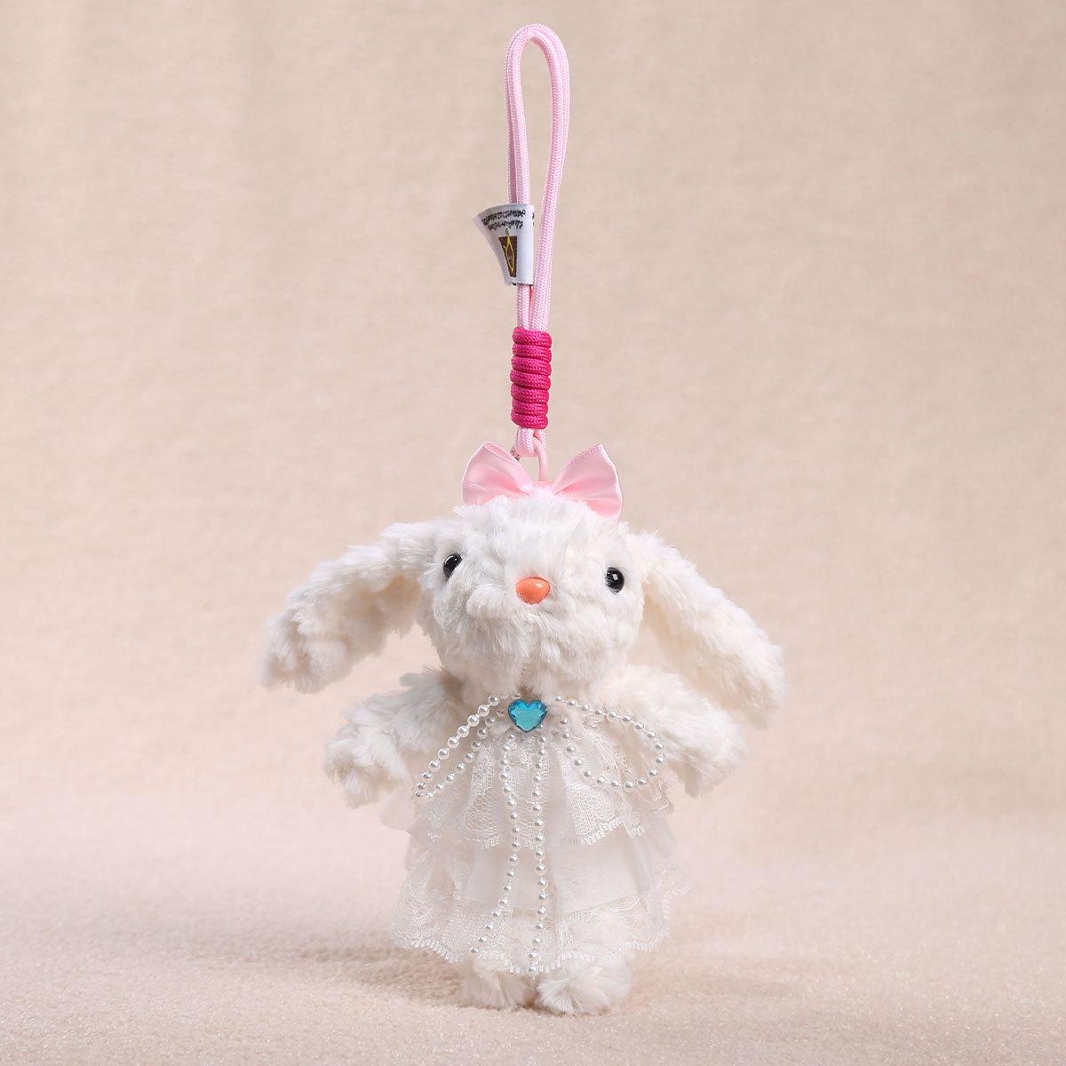 

Cute Sweet Drop Ear Rabbit Plush Doll Pendant Keychain Creative Birthday Gift Simulation Pet Rabbit Plush Doll Backpack Decor розовый