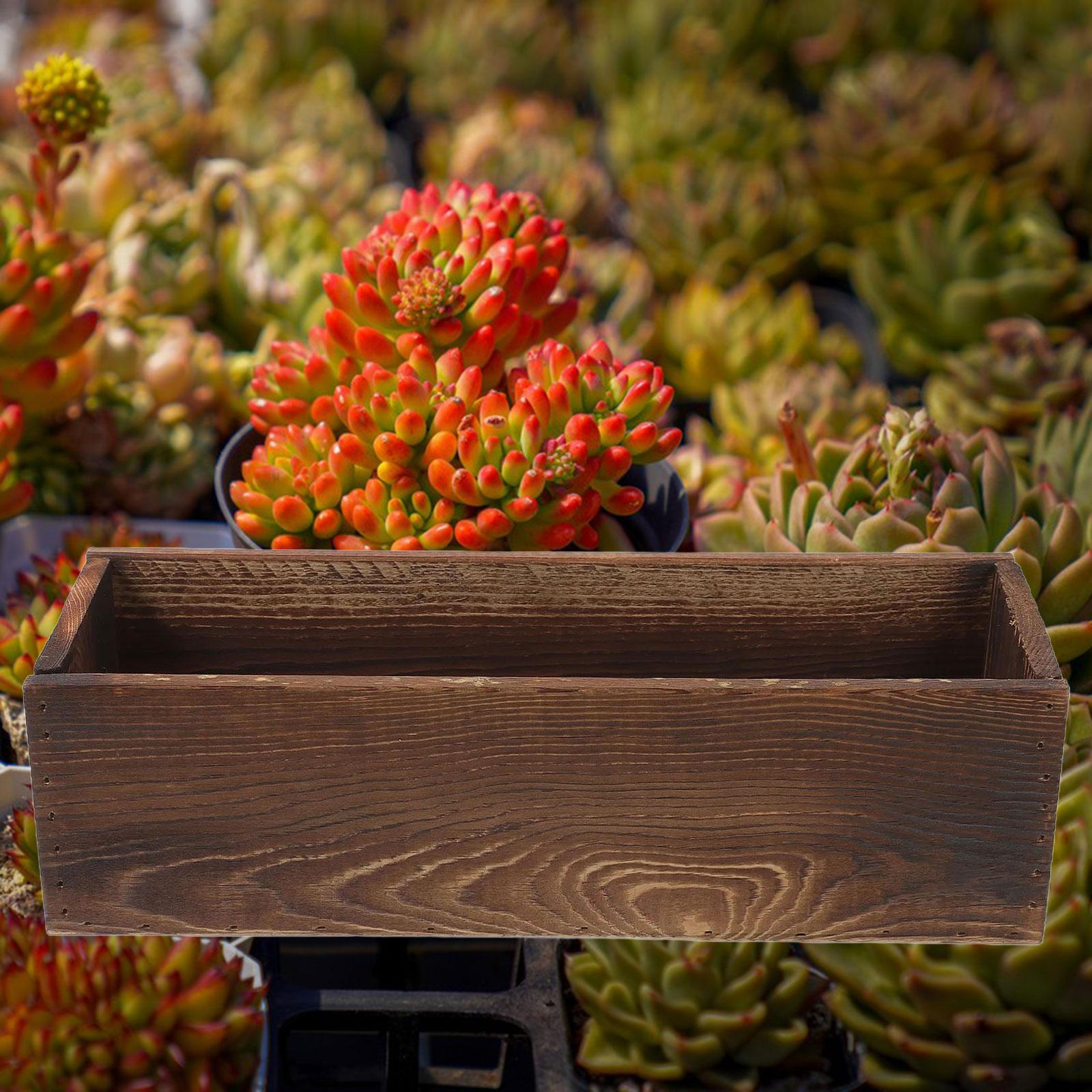 

Деревянная цветочная коробка ручной работы, держатель для растений в деревенском стиле для домашнего декора S