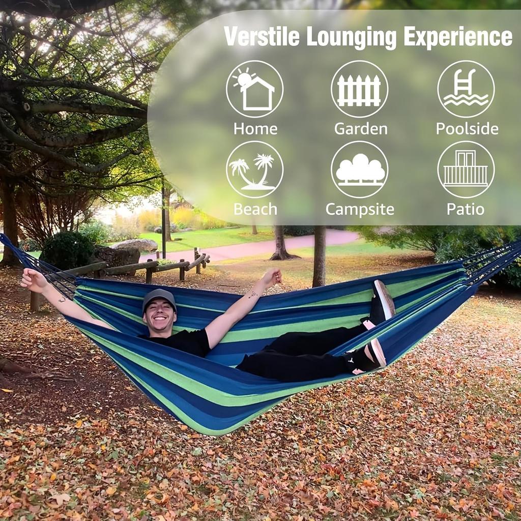 1 Stück Outdoor Camping Verdickte Leinwand Doppelt Belastbare Hängematte Tragbar Anti-Überschlag