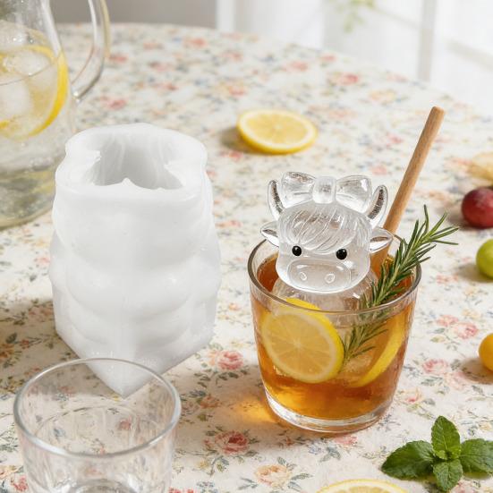 Highland Ice Cube Mold Silicone Ice Cube Tray Flexible Novelty Ice Cube Maker for Whiskey Cocktails Coffee Dishwasher Safe Reusable Party Gifts