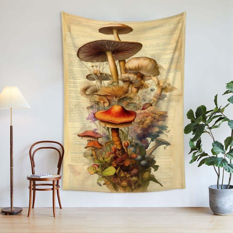 

mushroom tapestry 75x100 чорний
