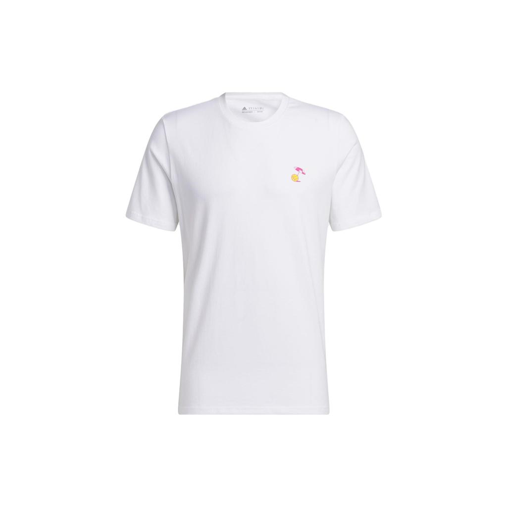 Adidas Lil Stripe Spring Break Cartoon Hand-Drawn Print Sports Basketball Short Sleeve T-Shirt Men Tops White IC1868