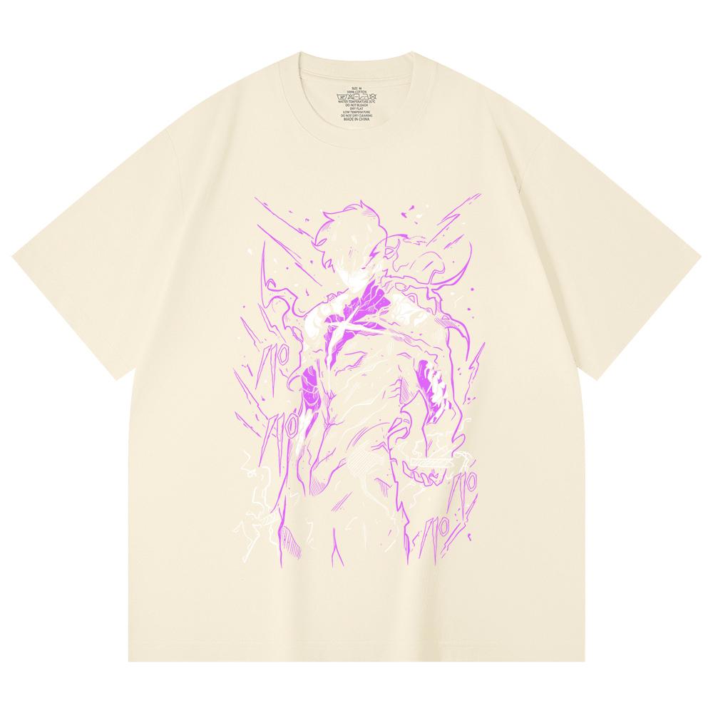 230 Gsm 100% Cotton Solo Leveling V22 Print Unisex Heavy Cotton T Shirt XS абрикосовый