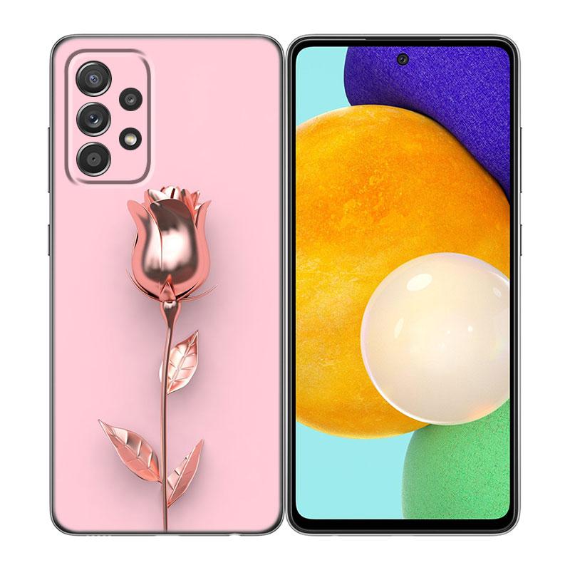 Love Rose Gold Style Phone Case For Samsung A04 A21 A30 A50 A52 S A13 A14 A22 A23 A32 A53 A73 5G A11 A12 A31 A33 A51 A70 A71 A72