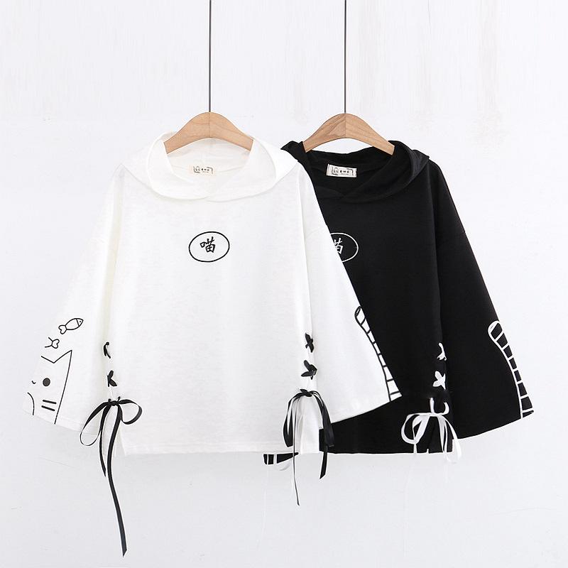 One Size Women Hoodies Anime Middle School Students Clothes College Girl Long Sleeved Loose Junior High School Clothing