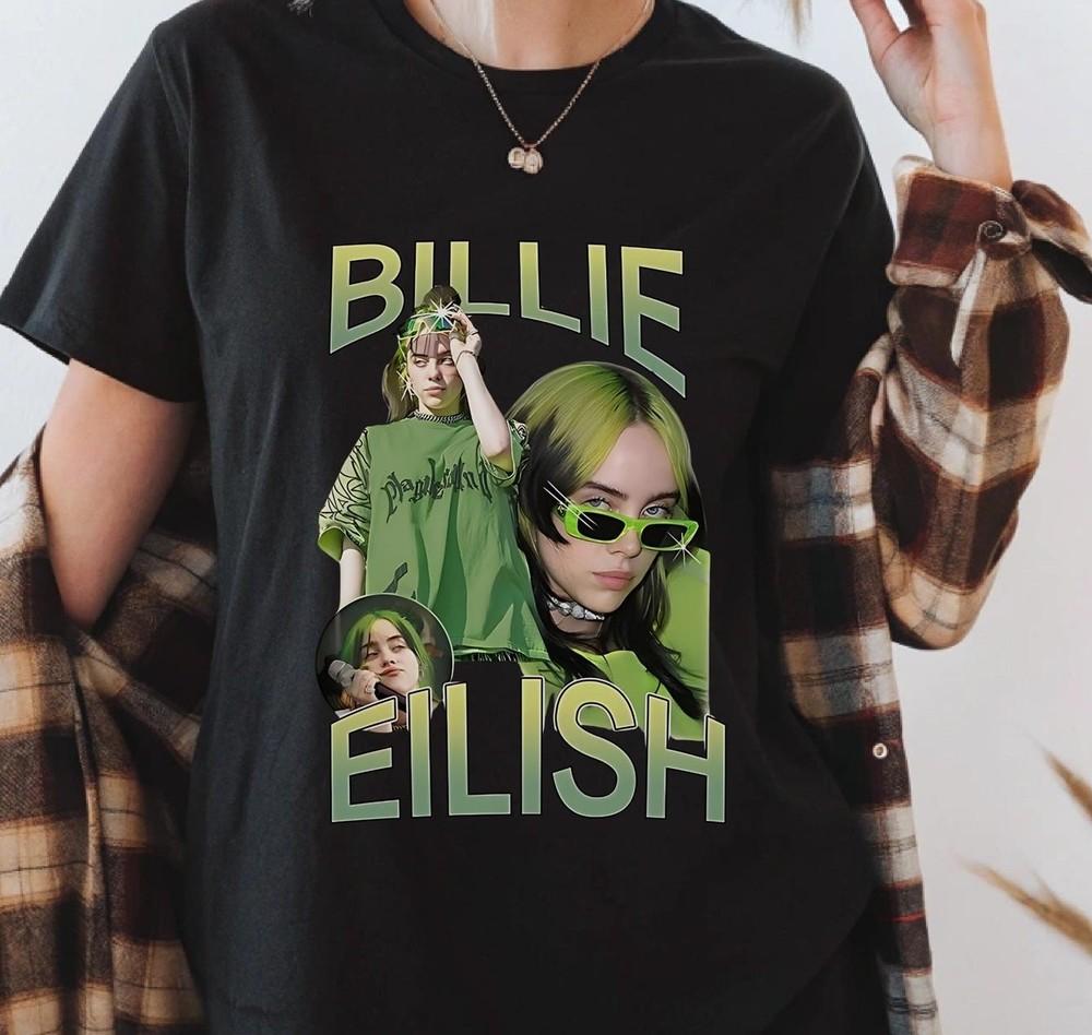 Billie Eilish Music Tour T-Shirt Q26 Family Fan Billie Shirt Gift for Fans Unisex T-Shirt XL