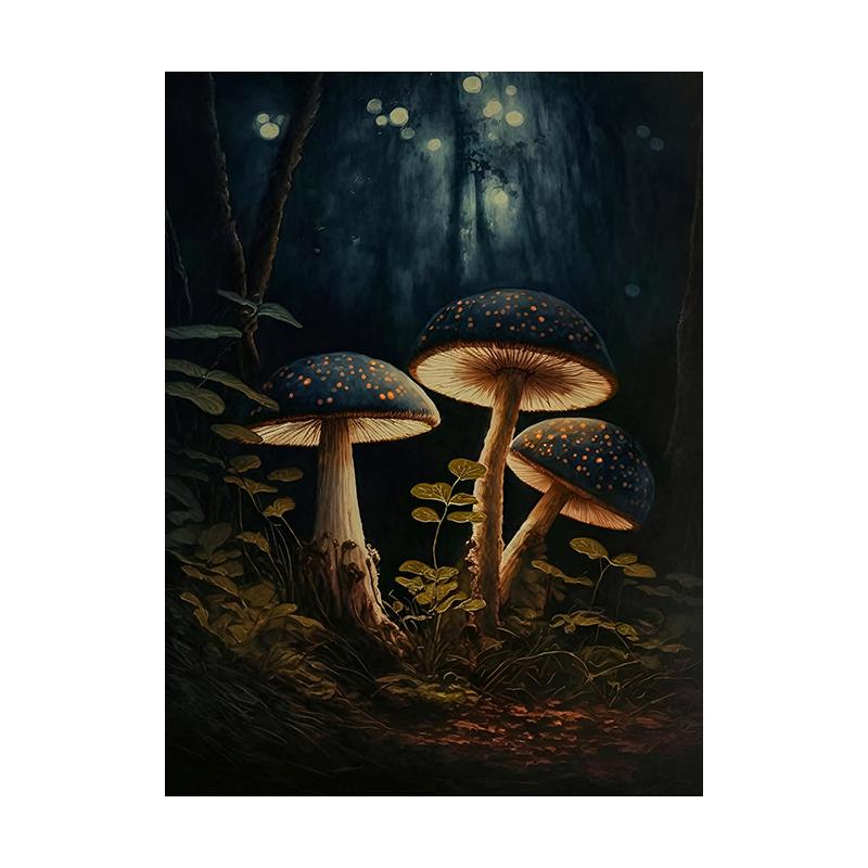 Vintage Fjäril Mal Svamp Konsttryck Insektscen Canvas Målning Poster Mörka Bilder Vardagsrum Hem Väggdekor Cuadros