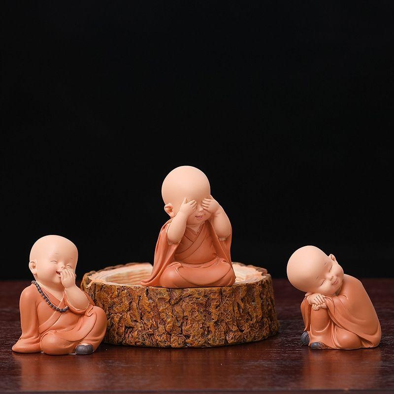 Mini Monk Living Room Resin Decoration Home TV Cabinet Porch Car Mounted Office Tea Table Decoration Handicrafts