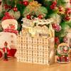 Natural Wood Christmas Countdowns Calendar For Kids Family 24 Days Advents Decoration With Surprise Compartments